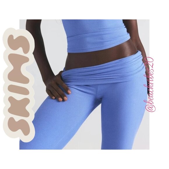 SKIMS Soft Lounge Foldover Pant Cielo Small NWOT - Picture 4 of 5